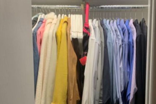 shirts in a closet