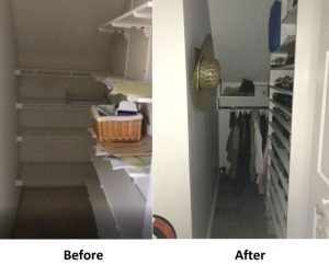 closet--before and after organization